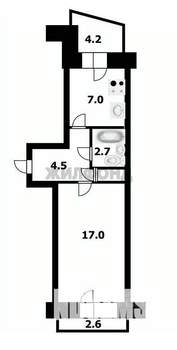 1-к квартира, вторичка, 32м2, 7/9 этаж