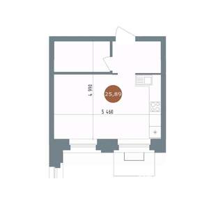 Студия квартира, вторичка, 26м2, 2/15 этаж