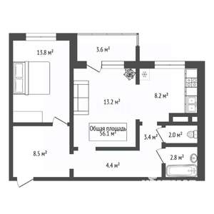 3-к квартира, вторичка, 58м2, 11/26 этаж