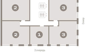 2-к квартира, вторичка, 74м2, 11/15 этаж