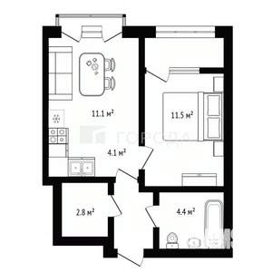 1-к квартира, вторичка, 41м2, 5/26 этаж