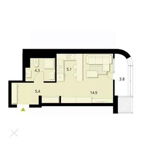 Студия квартира, вторичка, 32м2, 10/24 этаж