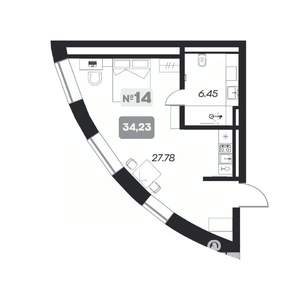 2-к квартира, вторичка, 34м2, 11/22 этаж
