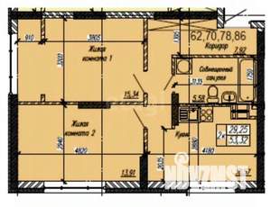 2-к квартира, вторичка, 53м2, 9/19 этаж