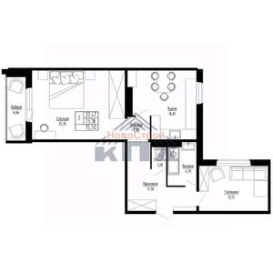 2-к квартира, вторичка, 76м2, 1/15 этаж