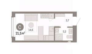 Студия квартира, вторичка, 21м2, 4/8 этаж