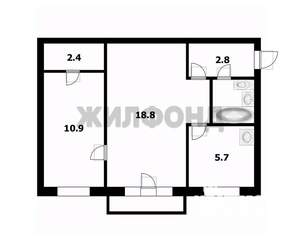 2-к квартира, вторичка, 43м2, 5/5 этаж