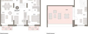 2-к квартира, вторичка, 126м2, 7/17 этаж