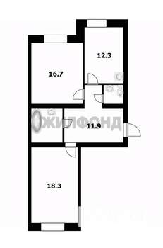 2-к квартира, вторичка, 65м2, 1/16 этаж