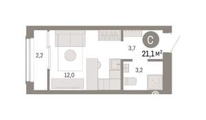 Студия квартира, вторичка, 21м2, 7/8 этаж