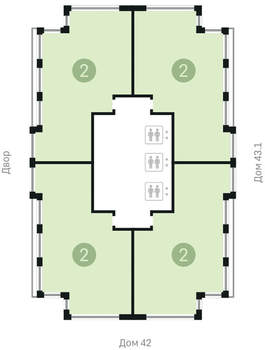 2-к квартира, вторичка, 155м2, 24/24 этаж