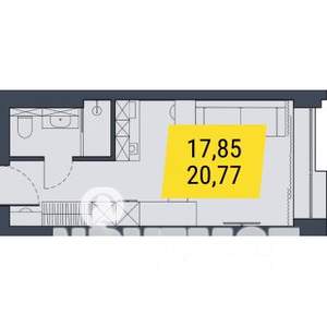 Студия квартира, вторичка, 21м2, 18/29 этаж