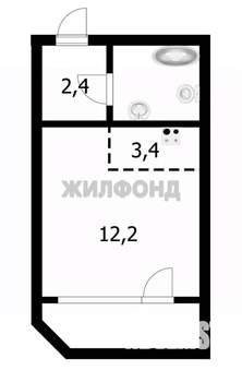 1-к квартира, вторичка, 19м2, 14/17 этаж