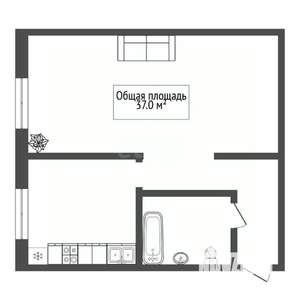 1-к квартира, вторичка, 37м2, 5/5 этаж