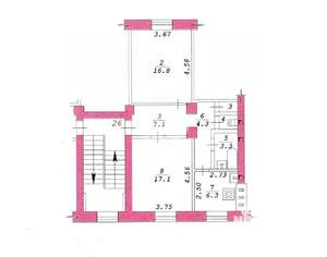 2-к квартира, вторичка, 57м2, 2/3 этаж