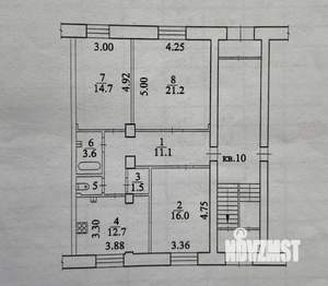3-к квартира, вторичка, 83м2, 1/3 этаж
