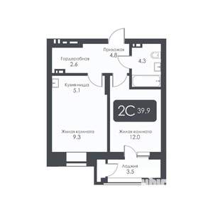 2-к квартира, вторичка, 40м2, 5/30 этаж