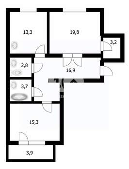 2-к квартира, вторичка, 79м2, 2/6 этаж