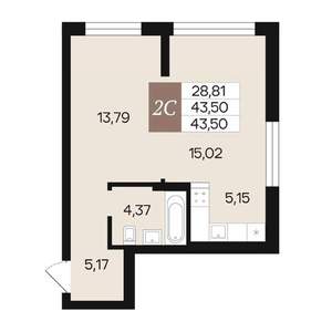 2-к квартира, вторичка, 44м2, 3/10 этаж