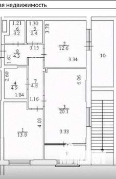 2-к квартира, вторичка, 66м2, 1/25 этаж