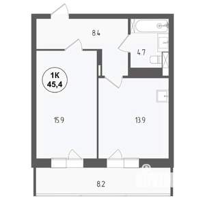 1-к квартира, вторичка, 45м2, 16/18 этаж