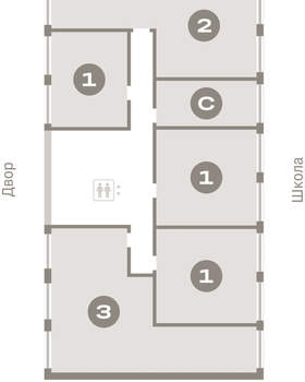 2-к квартира, вторичка, 65м2, 2/23 этаж