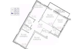 3-к квартира, строящийся дом, 97м2, 6/24 этаж