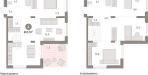 4-к квартира, вторичка, 143м2, 15/15 этаж