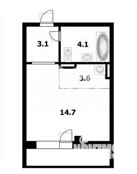 Студия квартира, вторичка, 24м2, 3/14 этаж