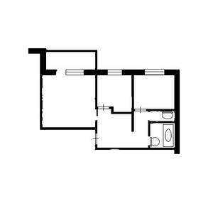 2-к квартира, вторичка, 51м2, 10/10 этаж