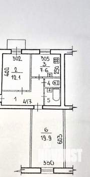 2-к квартира, вторичка, 53м2, 3/5 этаж
