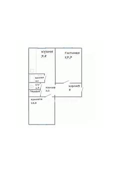 2-к квартира, вторичка, 54м2, 2/5 этаж