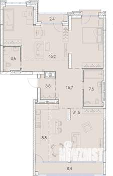 4-к квартира, вторичка, 130м2, 22/25 этаж