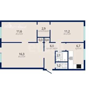 3-к квартира, вторичка, 58м2, 1/5 этаж