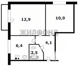 2-к квартира, вторичка, 37м2, 2/5 этаж