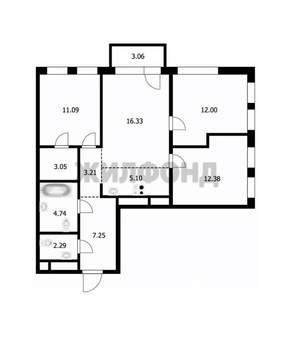 3-к квартира, вторичка, 81м2, 6/24 этаж