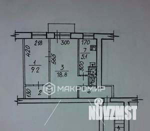 2-к квартира, вторичка, 41м2, 5/5 этаж