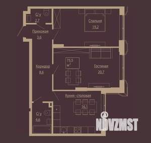3-к квартира, вторичка, 75м2, 4/14 этаж