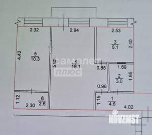 2-к квартира, вторичка, 45м2, 4/5 этаж