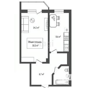 1-к квартира, вторичка, 35м2, 4/24 этаж