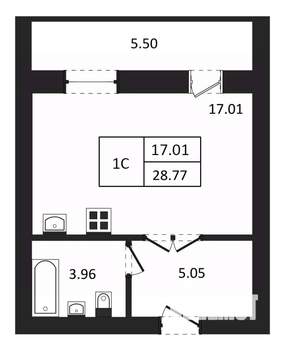 Студия квартира, вторичка, 29м2, 9/12 этаж