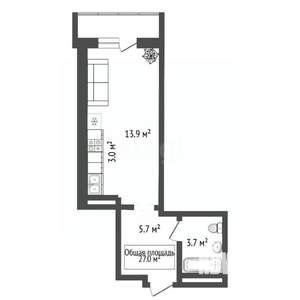 Студия квартира, вторичка, 27м2, 19/26 этаж