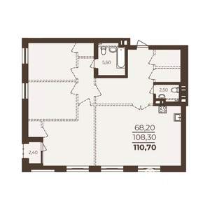1-к квартира, вторичка, 111м2, 8/25 этаж