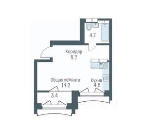1-к квартира, вторичка, 31м2, 17/25 этаж