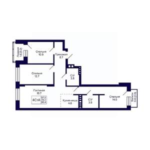 4-к квартира, вторичка, 80м2, 6/11 этаж