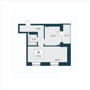 1-к квартира, вторичка, 52м2, 8/25 этаж