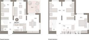 4-к квартира, вторичка, 141м2, 14/15 этаж