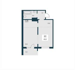 2-к квартира, вторичка, 49м2, 12/17 этаж