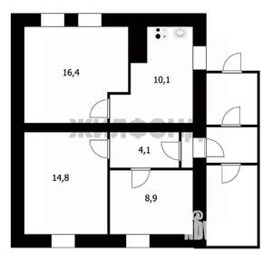 3-к квартира, вторичка, 55м2, 1/1 этаж