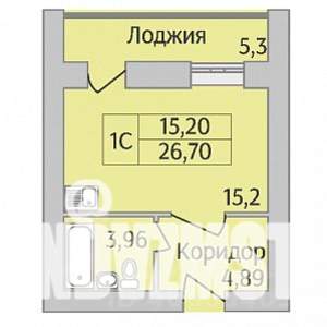 Студия квартира, вторичка, 27м2, 1/12 этаж